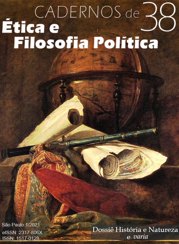 Capa do número 38 (1), 2021, dos Cadernos de Ética e Filosofia Política